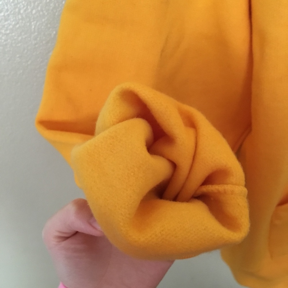 Vintage 90s Mustard hoodie M unisex sweatshirt - Picture 2 of 3